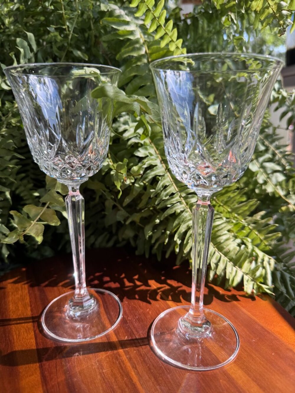 Set of 2 Vintage Mikasa Coventry Crystal Wine Glasses Discontinued VT200 Pattern
